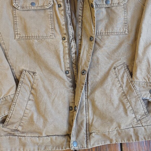 GH Bass Men Utility Field Jacket Canvas Barn Chore Coat Military Inspo Sz Small - Picture 4 of 10
